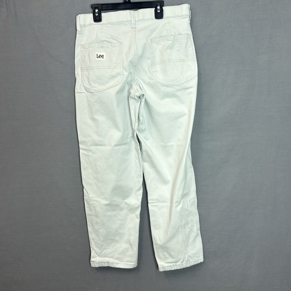 Women's Lee Ultra Lux Mid Rise Straight Leg Pants- White Smoke Size 8 GUC - Picture 4 of 7